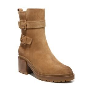 Naturalizer Women's Accent Mid Round Toe Block Heel Zip up Boot, brown Size 7.5M